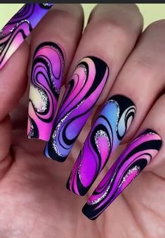 Summer Nails Chrome, Magenta Nails, Firework Nails, Crazy Nail Designs, Feather Nails, Nails Chrome, Tapered Square Nails, Ombre Nails Glitter, Purple Nail Designs