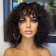 Water wave minimalist glueless lace 100% human hair. The upgraded 2.0 wig has a more natural look for its newly added undetectable top lace for parting. Kręcony Bob, Pixie Bob Cut, Bob Riccio, Wig Inspiration, Curly Fringe, Short Pixie Bob, Color Wigs, Color Rubio, Hairstyles Pictures