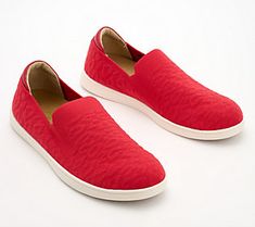 A year-round favorite, these slip-ons are designed for breathability and comfort, to support your feet while still looking cute. From RevitalignTM. Slip Ons, Fashion Shoes, Oxford, Loafers, Slip On, Knitting, Heels