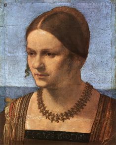 a painting of a woman wearing a necklace