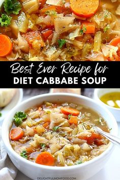 the best ever recipe for diet cabbage soup with carrots, celery and parsley