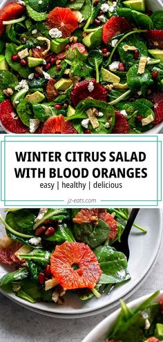 winter citrus salad with blood oranges and spinach