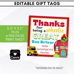 the printable teacher appreciation gift tags are great for teachers and students to use on their school