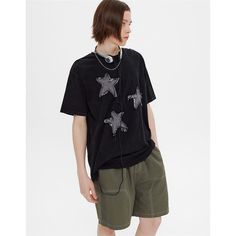 Washed Vintage Stars Oversized Hip Hop Graphic Tee - graphictee.co Oversized Star Print Summer Tops, Oversized Star Print T-shirt For Streetwear, Casual Relaxed Fit Tops With Star Print, Black Casual T-shirt With Star Print, Black Star Print Casual T-shirt, Grunge Style Star Print T-shirt For Summer, Casual Star Print T-shirt For Streetwear, Summer Grunge Star Print Top, Casual Black Top With Star Patch