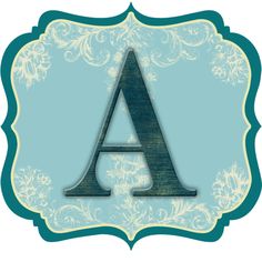 the letter a is made out of wood and has an ornate frame around it,