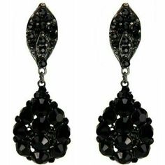 Jewelry For Bridesmaids, Black Is Black, Black Shades, Earrings Chandelier, Crystal Fashion, Studs Earrings, Earrings Hoop, Earrings Cute, Earrings Unique