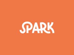 the word spark written in white on an orange background