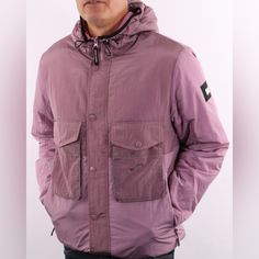 Nwt Size L Weekend Offender Garbrndt Hooded Jacket In Lilac Glow Fixed Hood With Adjustable Toggles Concealed Full Zip Closure Weekend Offender Branding On Sleeve Chest Pockets With Branded Stud Buttons Angled Side Pockets With Zip Closure Elasticated Cuff & Hem Internal Pocket Containing Matching Colour Facemask Dwr Coated (Durable Water Repellent) Made From 100% Nylon / Filling: 100% Polyester Hand Wash Only Urban Purple Outerwear For Winter, Urban Purple Winter Outerwear, Purple Hooded Urban Outerwear, Urban Purple Outerwear With Pockets, Urban Pink Outerwear With Pockets, Pink Urban Outerwear With Pockets, Purple Nylon Outerwear For Outdoor, Functional Purple Hooded Outerwear, Functional Purple Outerwear With Pockets