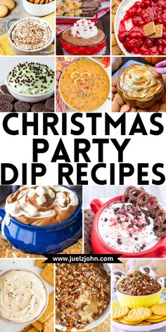 christmas party dip recipe collage with text overlay