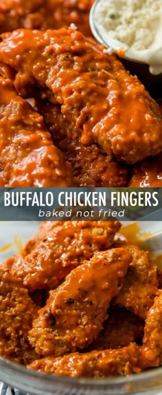 buffalo chicken fingers are served with ranch dressing