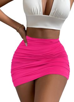 PRICES MAY VARY. The length of this mini skirt is adjustable, please note that if it is shorter, the ruched will increase Ruched mini cute skirt bodycon fit,Stretchy, slim, mini, pleated, clothing, monochrome, cocktail lounge pencil skirt Double layered stretchy fabric not see through Mini skirt with ruching to hugs your figure and creates the ultimate enviable silhouette A mini short pencil skirt s for any occasion perfect for either day drinks with the girls, or dressing up with heels on date Mini Skirts Outfits, Outfit Ideas With Boots, Casual Mini Skirt, Short Pencil Skirt, Skirt Bodycon, Elegant Updos, Skirts Outfits, Cocktail Lounge, Rompers Online