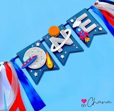 a birthday banner with the name nasa on it