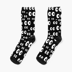 Super soft all-over printed knit socks with extra cushioning in the sole. Suitable for men and women. This is a cool and fun design suitable for any person and any age, with lots of different sized funny googly eyes in black and white colors. Fun Black Cotton Socks, Casual Black Socks As Gift, Casual Black Socks For Gifts, Fun Black Socks As Gift, Playful Black Cotton Socks, White Casual Socks With Graphic Print, Casual White Socks With Graphic Print, Googly Eyes, White Colors