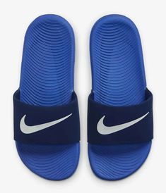 NIKE KAWA SLIDE (GS/PS) BLUE VOID / SIGNAL BLUE 819352 404 Blue Slip-resistant Sneakers For Training, Blue Slip-resistant Training Sneakers, Blue Non-slip Synthetic Sneakers, Blue Slip-resistant Synthetic Sneakers, Blue Non-slip Sporty Sneakers, Blue Sporty Non-slip Sneakers, Sporty Blue Non-slip Sneakers, Blue Sports Slides With Cushioned Footbed, Blue Cushioned Slides For Sports