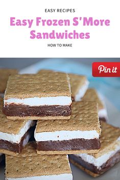 easy frozen s'more sandwiches on a plate