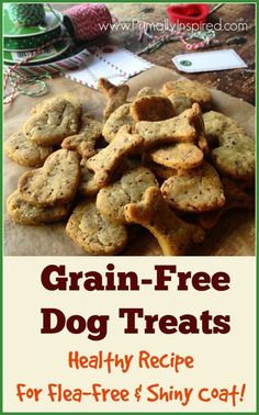 grain - free dog treats with text overlay