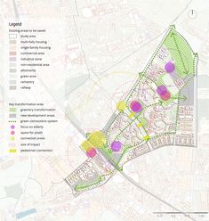 a map shows the location of several different areas in an area that is very large and has