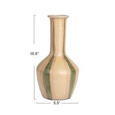 a tall vase is shown with measurements for it