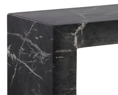 a black and white marble side table