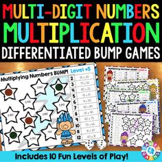 multi - digit numbers worksheet with differentiated bump games for addition to fun levels of play