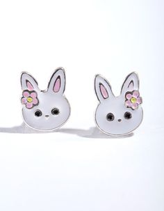 Description Decorate your ears with our silver toned cute bunny stud earrings.  Size: 10mm (L) x 7mm (W) Weight: 1.2g (single earring) Nose Piercings, Fashion Jewellery Online, Bunny Earrings, Bold Earrings, Single Earring, Favorite Rings, Cute Bunny, Ring Necklace, Online Jewelry