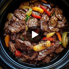 TikTok · beckydintn Beef And Peppers, Pepper Steak Stir Fry, Season Salt, Beef Crockpot, Beef Meals, Crockpot Dinners, Healthy Soups, The Grease, Kitchen Magic