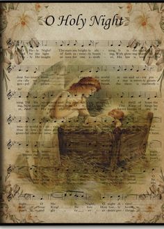 Hymn Sheet Music, Christmas Lyrics, Christmas Sheet Music, Home Nursery, Music Crafts, Vintage Junk Journal, Christmas Scenes, Holy Night, Noel Christmas