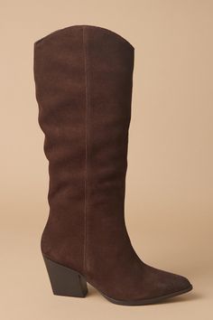 Be a true trailblazer in these edgy knee-high boots. This tall boot features a side zipper, a classic pointed toe with a bold block heel, and subtle western-inspired stitching that adds a touch of vintage detail. White Dress Boots, Football Dress, Tall Boot, Altar'd State, New Tops, Seychelles, Tall Boots, Boot Sandals, Dress With Boots