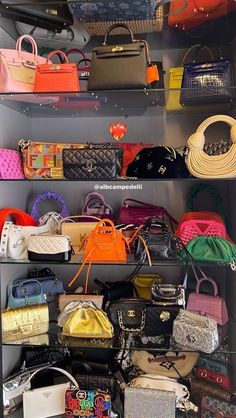 #follow #bags #handbags #purses #bagsandpurses #fashion #style #blogging #blog #blogger #designer #luxury Jewelry Room Luxury, Bag Closet Aesthetic, Gold Telfar Bag Outfit, Luxury Bag Closet, Bag Collection Aesthetic, Luxury Bags Aesthetic, Chanel Bag Collection, Designer Bag Collection, Purse Closet