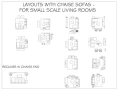 layouts with chase sofas for small scale living rooms