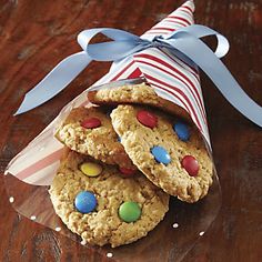 cookies in a bag with candy on top