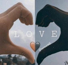 two different images with the words love and someone's hand