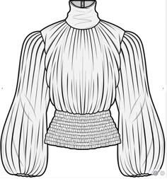 a drawing of a top with long sleeves