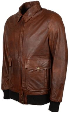 Brown Leather Biker Jacket With Pockets, Classic Brown Aviator Style Outerwear, Classic Brown Aviator Outerwear, Casual Collared Brown Biker Jacket, Brown Pilot Leather Jacket For Winter, Brown Leather Jacket With Flap Pockets For Business, Business Brown Leather Jacket With Flap Pockets, Brown Aviator Biker Jacket For Fall, Masculine Brown Leather Jacket For Work