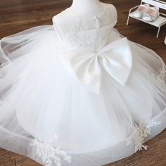 Flower Girl Dresses Couture White Princess Flower Girl Wedding Dress Tulle Ballgown Pageant Dress Flower Girl Wedding Dress, Designer Flower Girl Dresses, Girl Wedding Dress, Flower Girl Dresses Champagne, Delicate Gown, Wedding Dress Tulle, Tulle Ballgown, Blessing Dress, Flower Girl Wedding