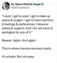 a tweet with the caption that reads, dr glenn patrick doyle