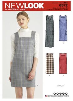 a women's apron and dress sewing pattern from new look