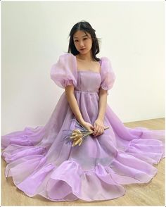 Organza Vintage Dress, Puffy Sleeve Dress Formal Short, Lavender Puff Sleeve Dress, Lavender Organza Dress, Puff Frocks For Women, Purple Puff Dress, Classy Outdoor Party, Summer Prom Puff Sleeve Short Dress, Summer Puff Sleeve Prom Dresses