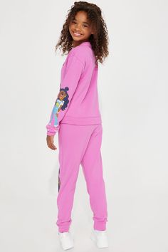 Available In Fuchsia. Jogger Set Lay Lay License Fleece Long Sleeve Embroidery Verbiage Disclaimer: Due To The Printing Process A Difference In Saturation May Occur. Each Garment Is Unique. 60% Cotton 40% Polyester Imported | Mini Lay Lay Lightning Girl Fleece Jogger Pant Set in Fuchsia size 4/5 by Fashion Nova Lay Lay, Sleeve Embroidery, Girls Fleece, Jogger Set, Fleece Joggers, Pant Set, Jogger Pants, Printing Process, Fashion Nova