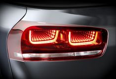 the tail lights of a car are shown