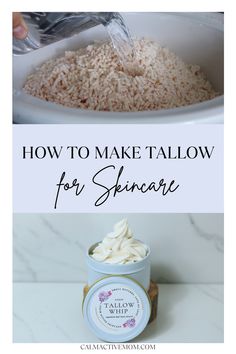 how to make tallow for skincare with text overlay that reads, how to make tallow for skincare