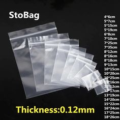 10x10cm stobag clear plastic bags with zip closures for storage