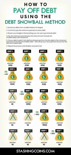 the info sheet shows how to pay off debt