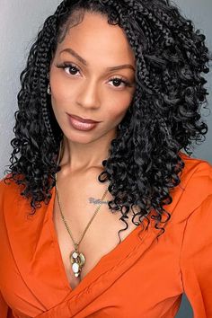 Bohemian Braids (Boho Braids) Bohemian Bob Hairstyles, Crochet Hair Styles Freetress Bohemian Braid Hair, Boho Single Braids, Knotless Boho Bob Box Braids, Boho Braids Crochet Styles, Braids For Summer Black Women, Crochet Braid Hairstyles For Black Women, Boho Box Braids Black Women, Braid With Human Hair