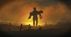 the silhouette of a man holding a child in his arms as the sun goes down