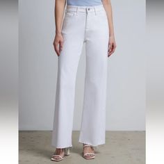 New With Tags New York & Co Essential High-Waisted Wide-Leg Jeans - White. Size 12, Never Worn. Jeans White, Wide Leg Jeans, Flare Jeans, White Color, Leg Jeans, White Jeans, Wide Leg, Color White, Size 12