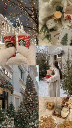 there are many different pictures of christmas decorations