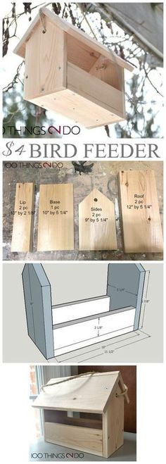 the instructions for how to build a birdhouse from wood and plywood with plans