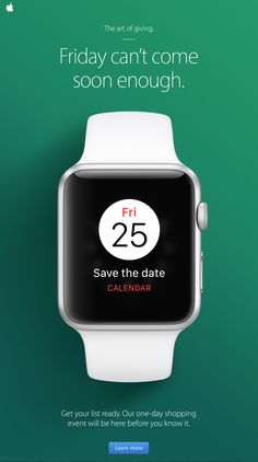 an apple watch with the text friday can't come soon enough save the date