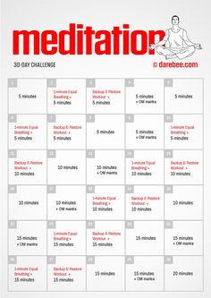 a calendar with the words meditator written in red and white on it's side